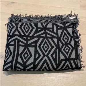 Wilfred Wool blanket scarf, black / grey Onesize